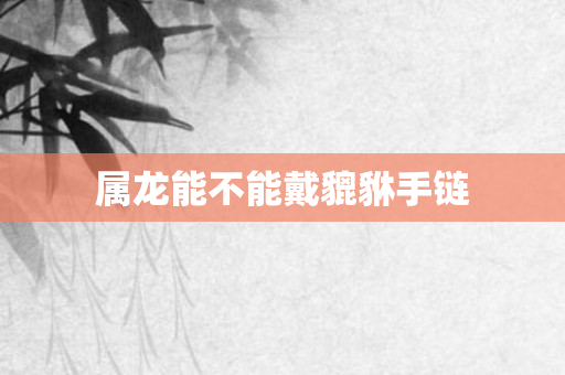 属龙能不能戴貔貅手链