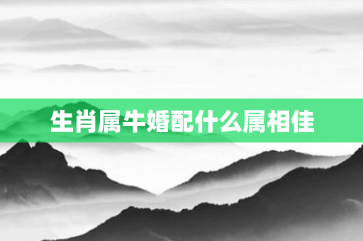 生肖属牛婚配什么属相佳