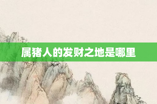 属猪人的发财之地是哪里