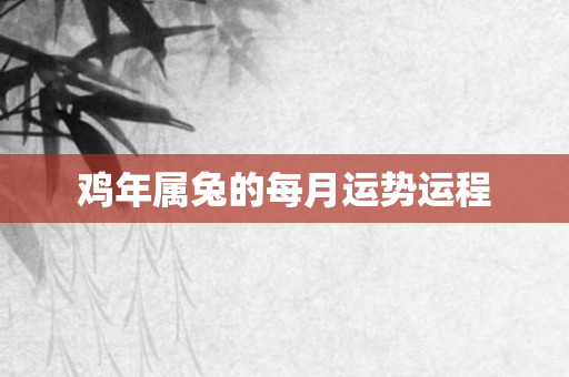 鸡年属兔的每月运势运程
