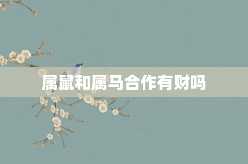 属鼠和属马合作有财吗