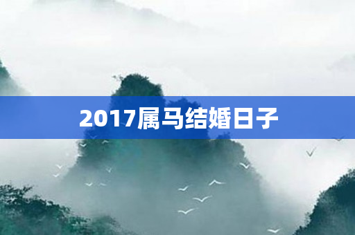 2017属马结婚日子