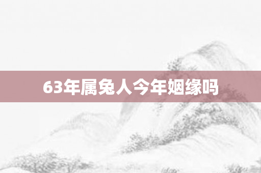 63年属兔人今年姻缘吗