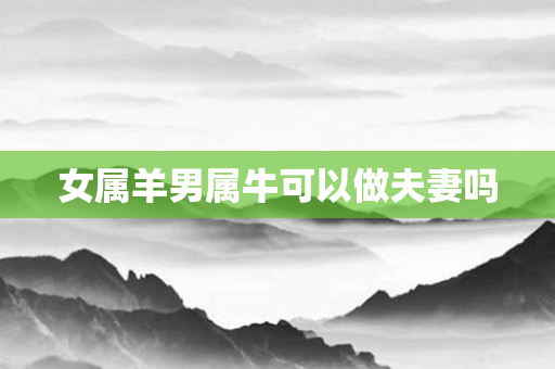 女属羊男属牛可以做夫妻吗