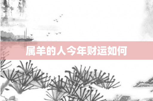 属羊的人今年财运如何