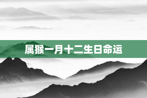 属猴一月十二生日命运