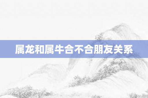 属龙和属牛合不合朋友关系