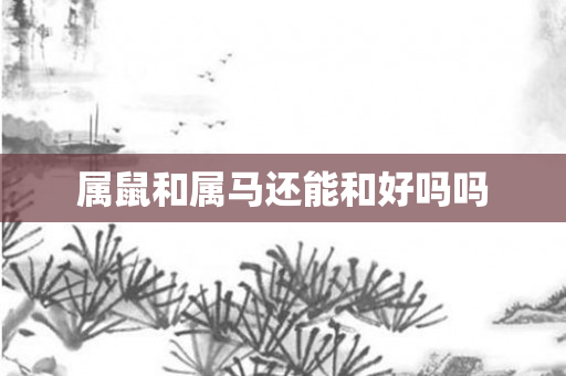 属鼠和属马还能和好吗吗