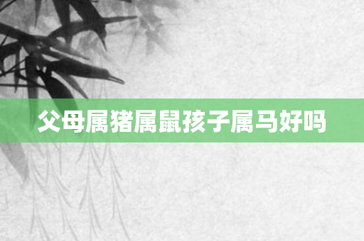 父母属猪属鼠孩子属马好吗