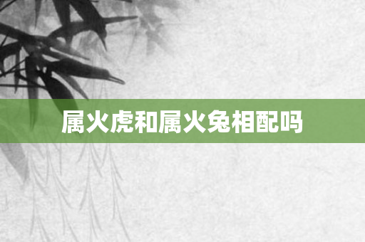属火虎和属火兔相配吗