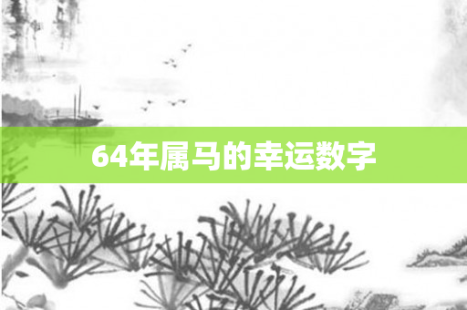 64年属马的幸运数字
