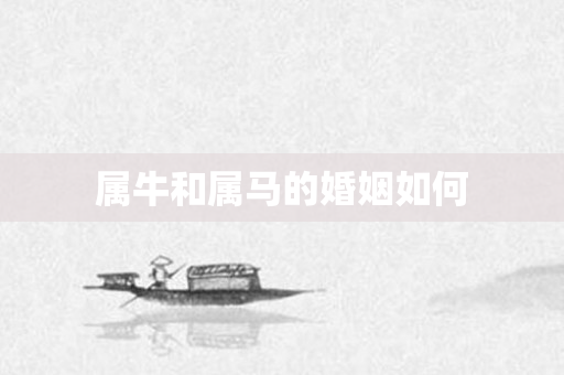 属牛和属马的婚姻如何