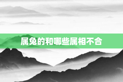 属兔的和哪些属相不合
