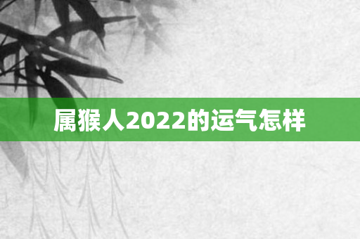 属猴人2022的运气怎样