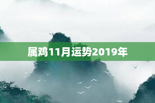 属鸡11月运势2019年