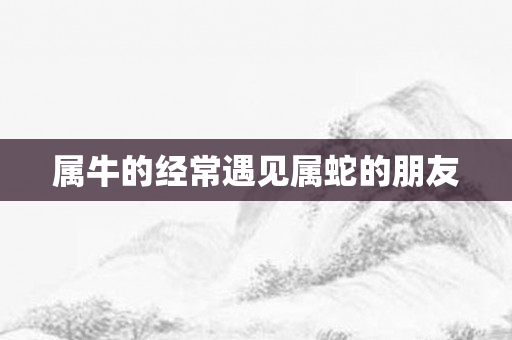 属牛的经常遇见属蛇的朋友