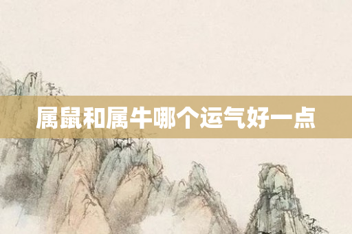 属鼠和属牛哪个运气好一点
