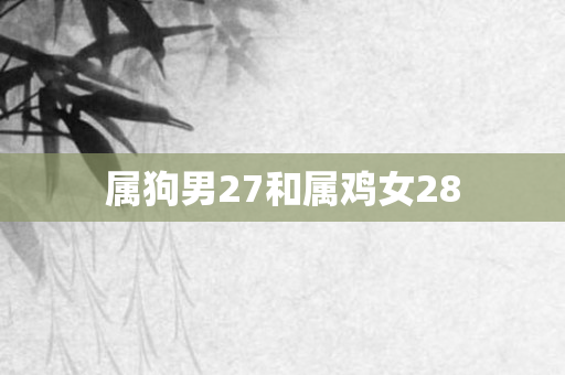 属狗男27和属鸡女28
