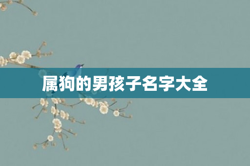 属狗的男孩子名字大全