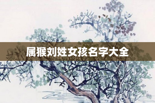 属猴刘姓女孩名字大全