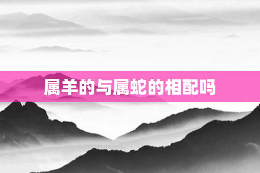 属羊的与属蛇的相配吗