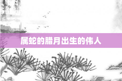 属蛇的腊月出生的伟人