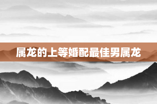 属龙的上等婚配更佳男属龙
