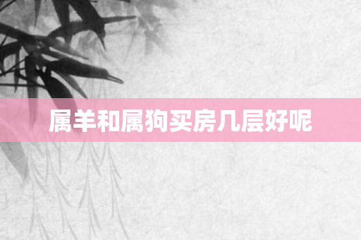 属羊和属狗买房几层好呢