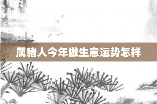 属猪人今年做生意运势怎样