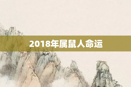 2018年属鼠人命运