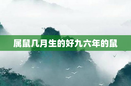 属鼠几月生的好九六年的鼠