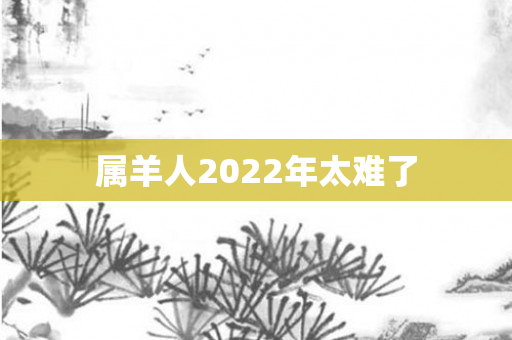 属羊人2022年太难了