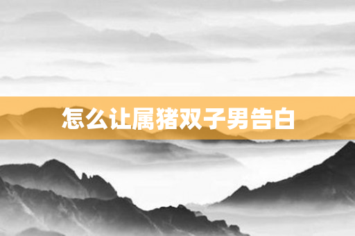 怎么让属猪双子男告白
