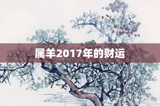 属羊2017年的财运