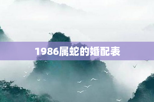 1986属蛇的婚配表