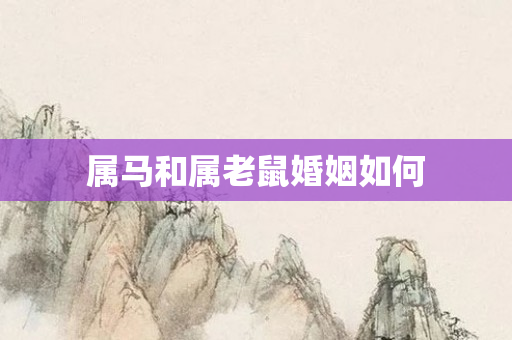 属马和属老鼠婚姻如何