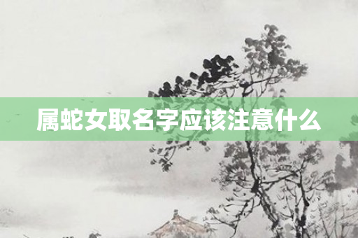 属蛇女取名字应该注意什么