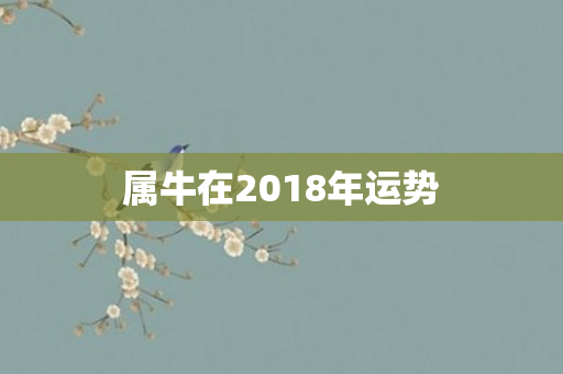 属牛在2018年运势