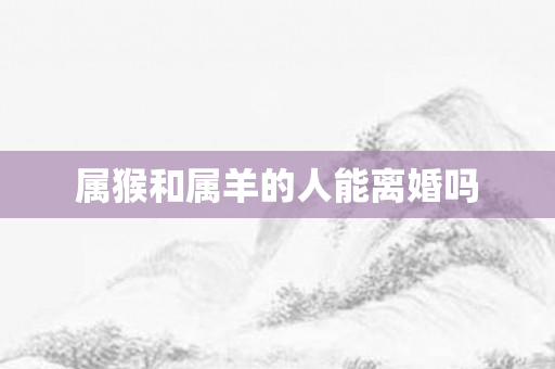 属猴和属羊的人能离婚吗