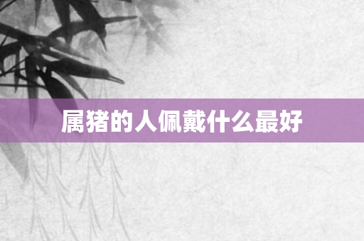 属猪的人佩戴什么更好