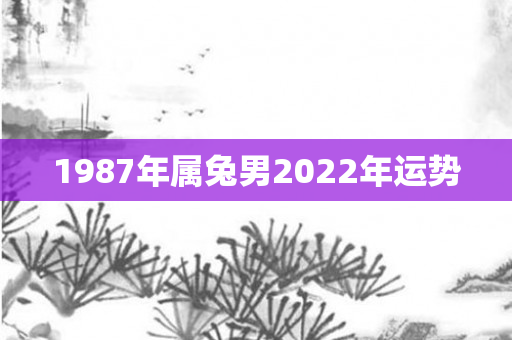 1987年属兔男2022年运势
