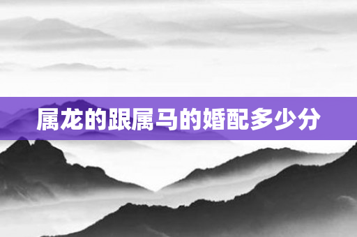 属龙的跟属马的婚配多少分