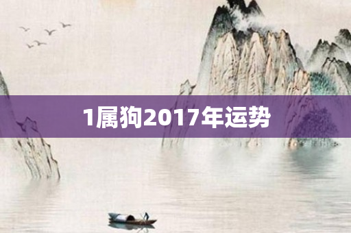 1属狗2017年运势