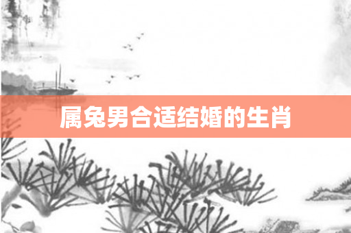 属兔男合适结婚的生肖