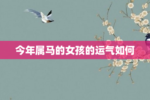 今年属马的女孩的运气如何