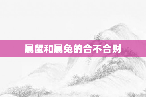 属鼠和属兔的合不合财