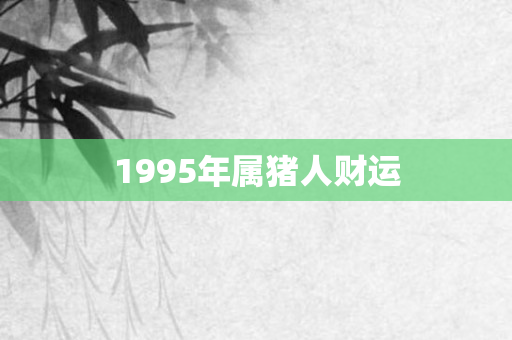 1995年属猪人财运