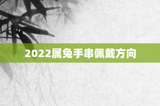 2022属兔手串佩戴方向