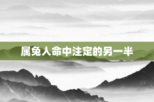 属兔人命中注定的另一半