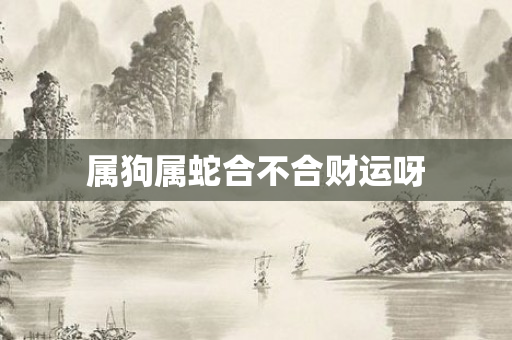 属狗属蛇合不合财运呀